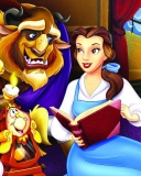 Das Beauty and the Beast with Friends Wallpaper 128x160