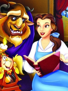 Das Beauty and the Beast with Friends Wallpaper 240x320