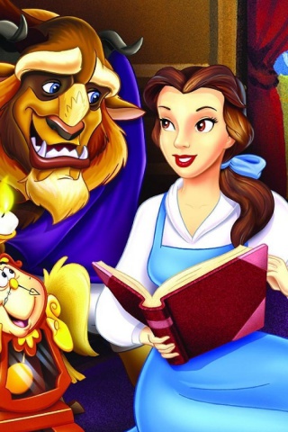 Beauty and the Beast with Friends wallpaper 320x480