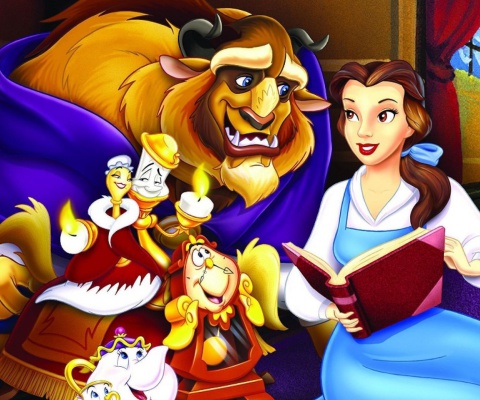 Sfondi Beauty and the Beast with Friends 480x400