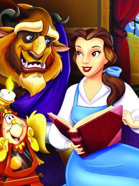 Das Beauty and the Beast with Friends Wallpaper 480x640