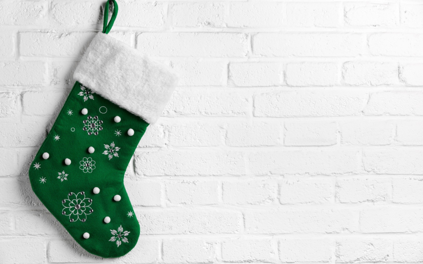 Das Green Christmas Stocking Wallpaper 1440x900