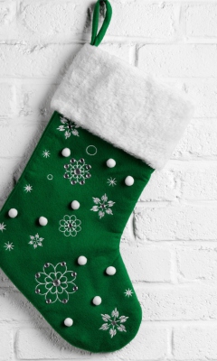 Green Christmas Stocking wallpaper 240x400