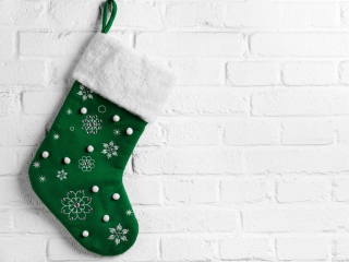 Das Green Christmas Stocking Wallpaper 320x240