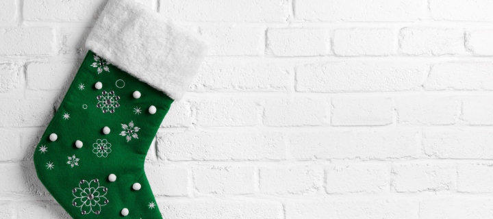Das Green Christmas Stocking Wallpaper 720x320