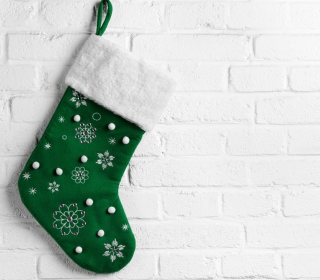 Green Christmas Stocking papel de parede para celular para iPad 3