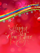 Das Happy New Year Red Design Wallpaper 132x176