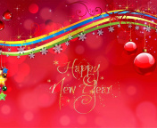 Das Happy New Year Red Design Wallpaper 176x144