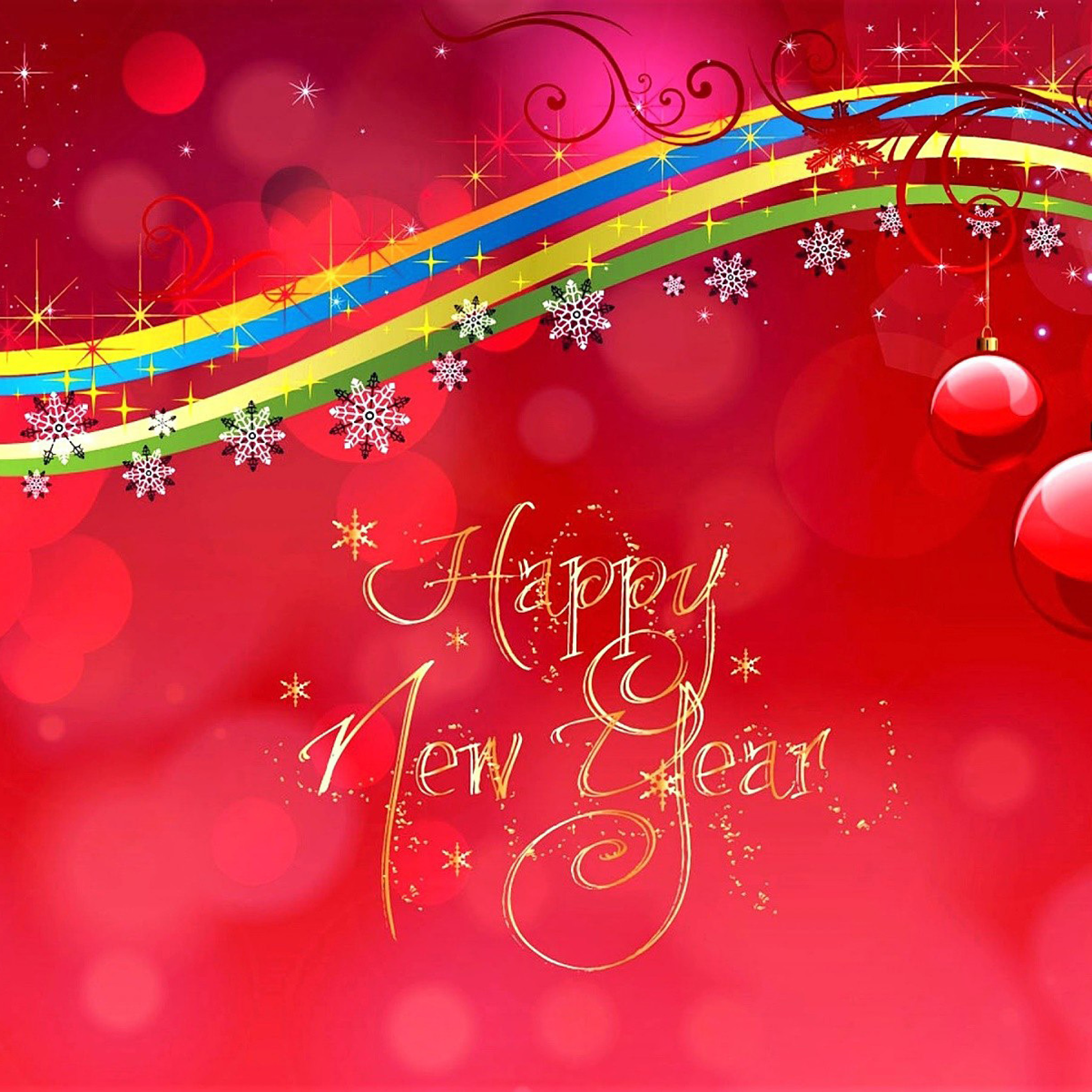 Fondo de pantalla Happy New Year Red Design 2048x2048