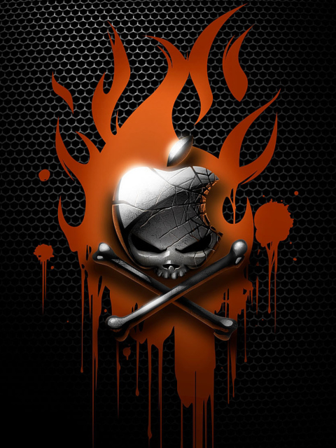 Apple On Fire wallpaper 480x640