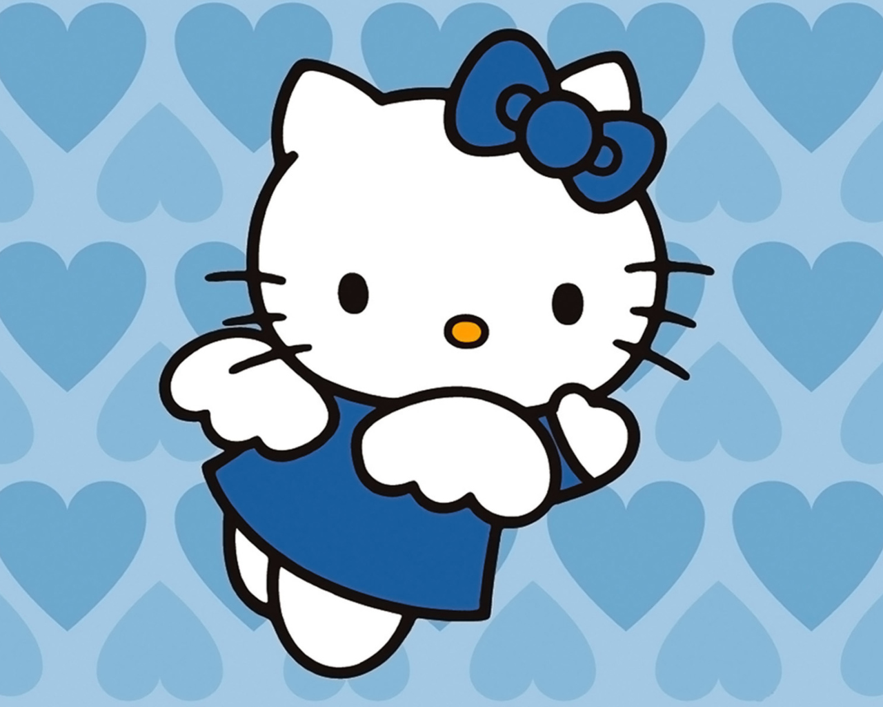 Fondo de pantalla Hello Kitty Blue 1280x1024