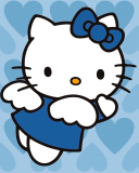 Fondo de pantalla Hello Kitty Blue 128x160