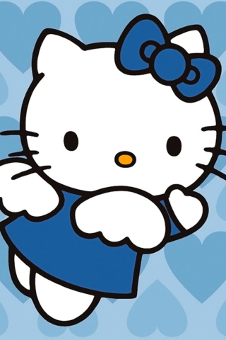 Fondo de pantalla Hello Kitty Blue 320x480