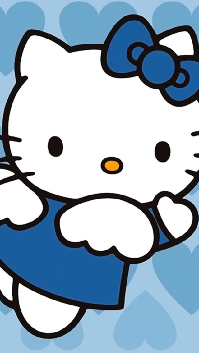 Обои Hello Kitty Blue 640x1136