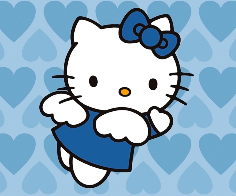 Fondo de pantalla Hello Kitty Blue 960x800
