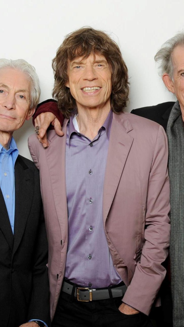 Rolling Stones, Mick Jagger, Keith Richards, Charlie Watts, Ron Wood wallpaper 640x1136