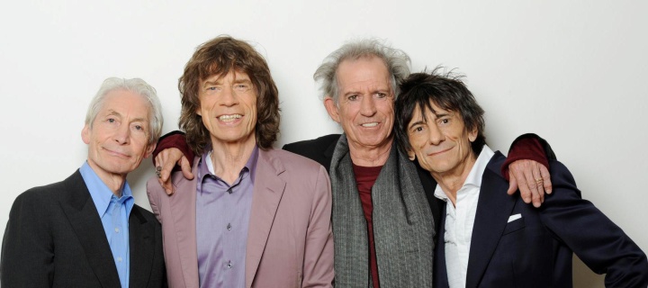 Rolling Stones, Mick Jagger, Keith Richards, Charlie Watts, Ron Wood wallpaper 720x320