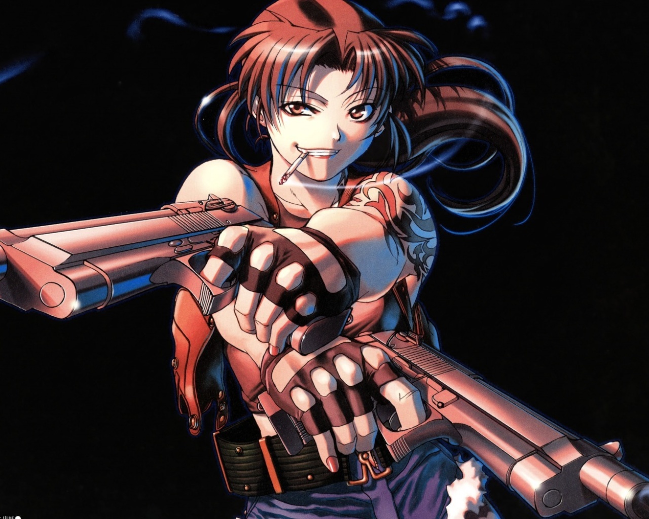 Fondo de pantalla Black Lagoon Anime Revy Pirates 1280x1024