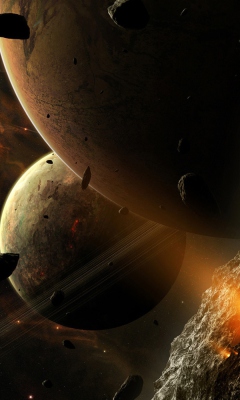 Asteroids And Planets wallpaper 240x400