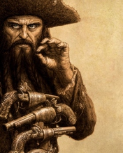 Das Captain Blackbeard Wallpaper 176x220