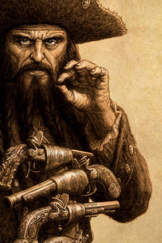 Captain Blackbeard wallpaper 320x480