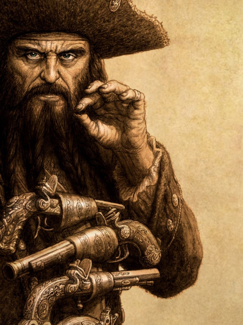 Captain Blackbeard wallpaper 480x640