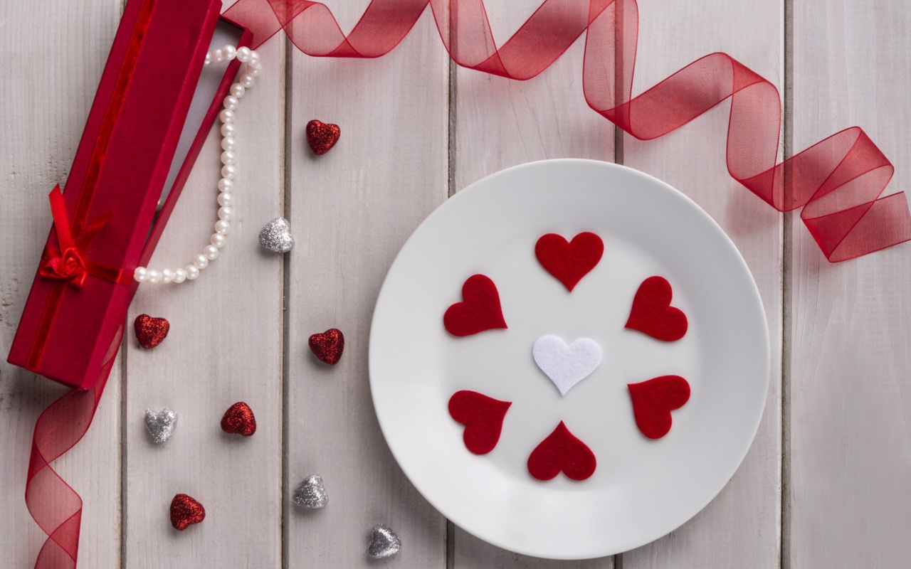 Обои Romantic Valentines Day Table Settings 1280x800