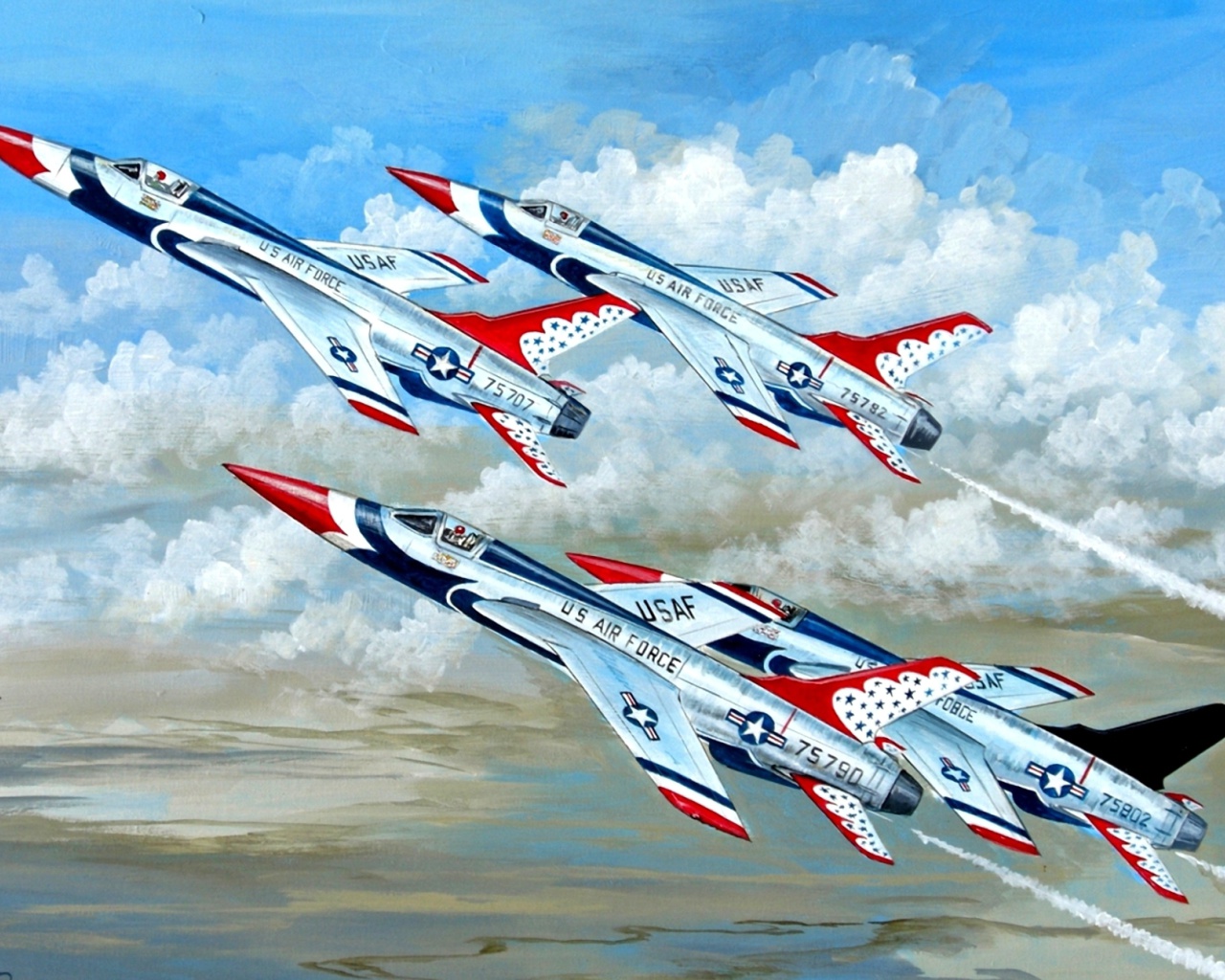 Das Republic F 105 Thunderchief Fighter Bomber Wallpaper 1280x1024