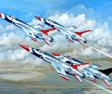 Republic F 105 Thunderchief Fighter Bomber wallpaper 480x400