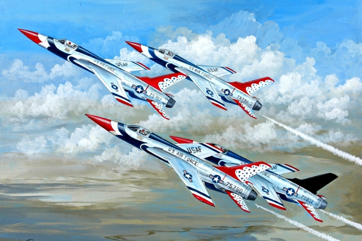 Обои Republic F 105 Thunderchief Fighter Bomber