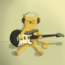 Das Drawing Of Funny Cat Playing Guitar Wallpaper 128x128