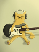 Drawing Of Funny Cat Playing Guitar screenshot #1 132x176