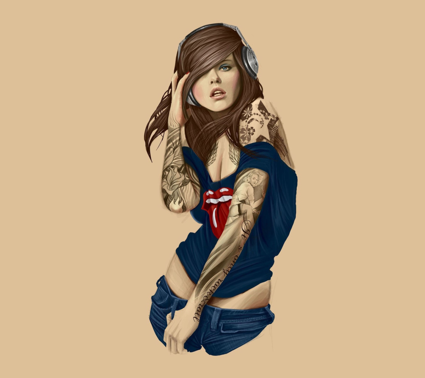 Rocker girl wallpaper 1440x1280