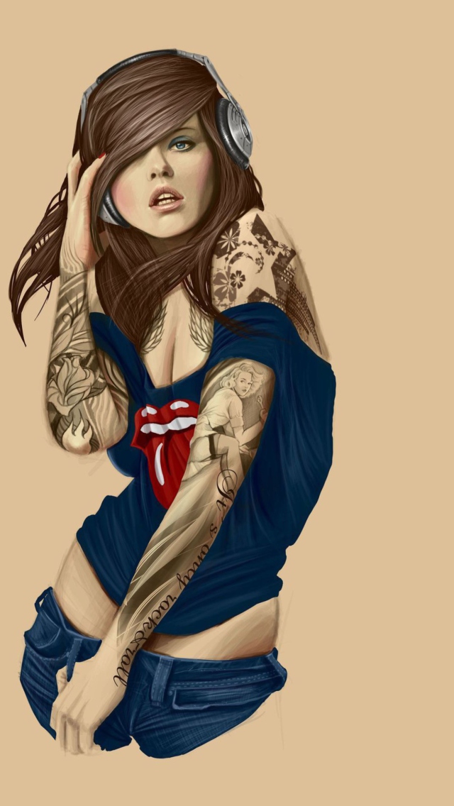 Rocker girl wallpaper 640x1136