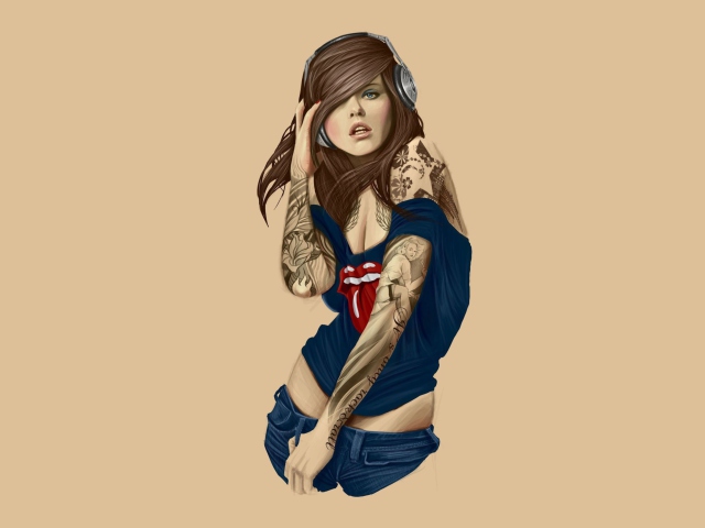 Rocker girl wallpaper 640x480