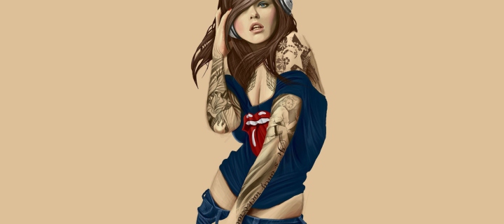 Das Rocker girl Wallpaper 720x320