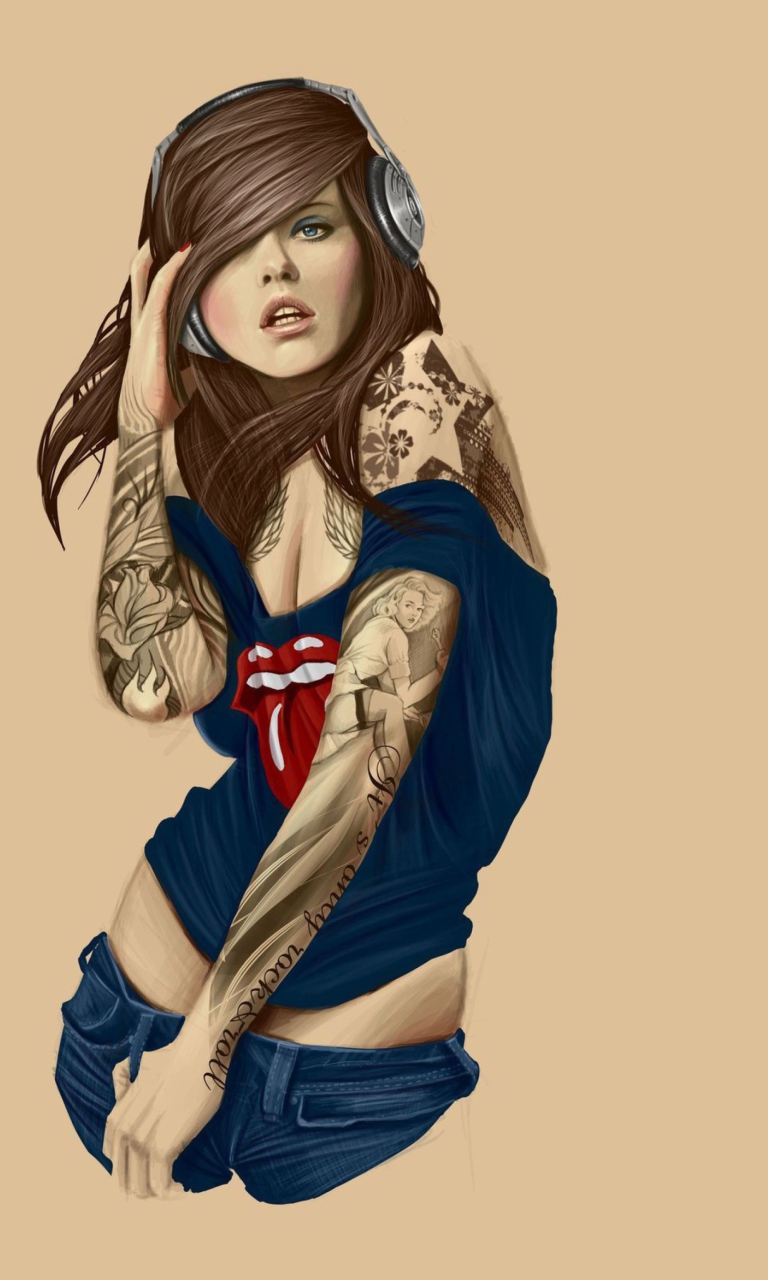 Rocker girl wallpaper 768x1280