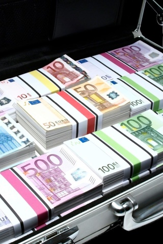 Sfondi Bundle Of Euro Banknotes 320x480
