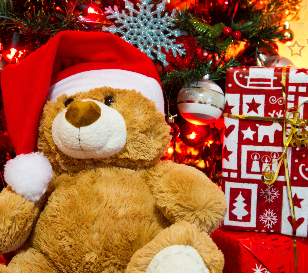 Обои Christmas Teddy Bear 1080x960