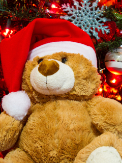 Обои Christmas Teddy Bear 240x320