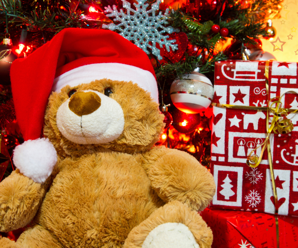 Обои Christmas Teddy Bear 960x800