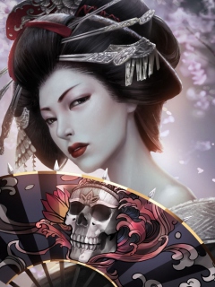 Das Japanese Geisha Wallpaper 240x320