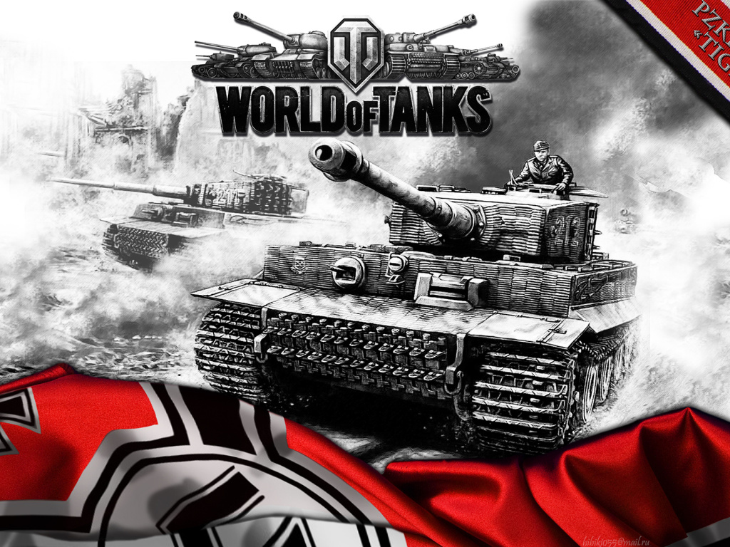 Das World of Tanks with Tiger Tank Wallpaper 1024x768