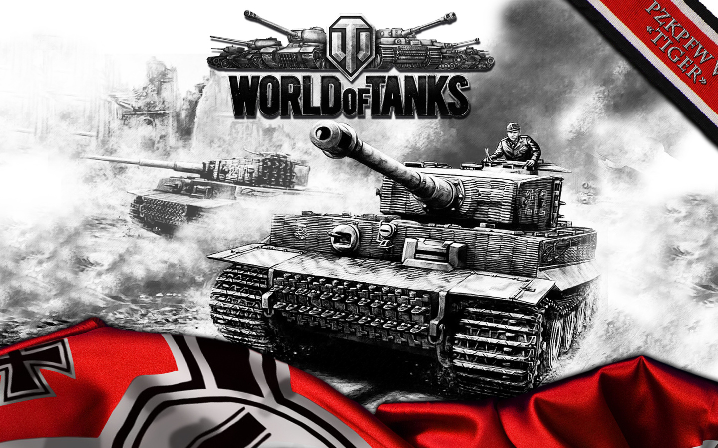 World of Tanks with Tiger Tank wallpaper 1440x900