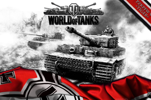 World of Tanks with Tiger Tank wallpaper 480x320