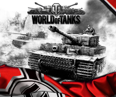 Sfondi World of Tanks with Tiger Tank 480x400