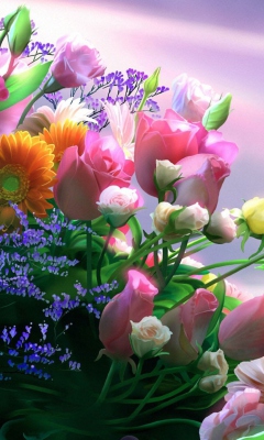Screenshot №1 pro téma Flowers Bouquet 240x400