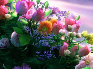 Das Flowers Bouquet Wallpaper 320x240