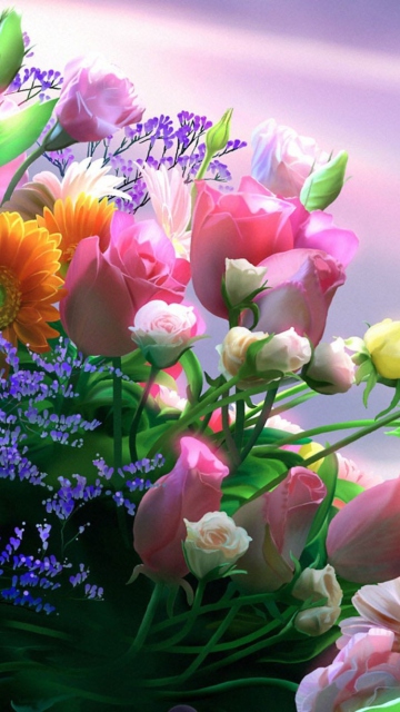 Das Flowers Bouquet Wallpaper 360x640