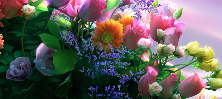 Screenshot №1 pro téma Flowers Bouquet 720x320